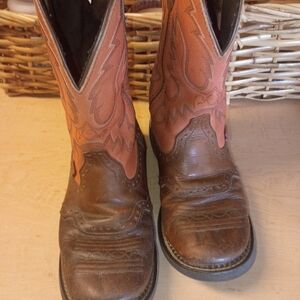 Justin Boots Two-Tone Leather Western Boots